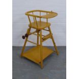 Early 20th century childs metamorphic high chair, 83 x 52 x 52cm