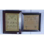 Two 19th century framed samplers. 32 x 23cm.