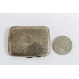 Birmingham silver cigarette case, and commemorative coin