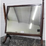 Mahogany and boxwood inlaid dressing mirror, 55 x 56cm