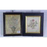 Georgian or early regency needlework pictures. 24 x 19cm. (2)