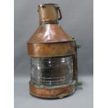 A W. Harvie & Co Ltd, Glasgow copper ships lantern light. 58 x 38cm.