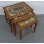 Nest of three retro tables, with tiled tops, largest 48 x 55 x 40cm (3)