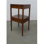 19th century mahogany wash stand, two tiers with lift up top, 76 x 40 x 35cm