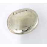 Chinese silver box, oval form with gilt interior, hinged lid inscribed and dated 5/11/31, makers