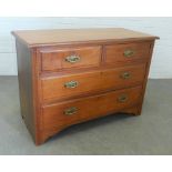 Late 19th / early 20th century mahogany chest, the moulded rectangular top above two short and two