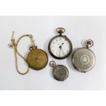 Waltham silver cased pocket watch, Incabloc pocket watch and another together with a ladys silver