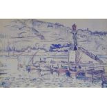 After Paul Signac, colour print, under glass within a giltwood frame, size overall 65 x 50cm