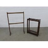 Early 20th century stick stand and towel rail. 62 x 45cm. (2)