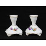 Pair of Royal Copenhagen porcelain candlesticks, pattern 493, 10cm (2)