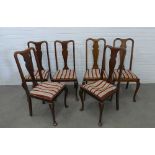 Harlequin set of six Queen Anne style dining chairs 107 x 50 x 47cm, set of four with a similar pair