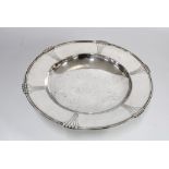 George VI silver bowl, Mappin & Webb, Sheffield 1944, 24cm diameter