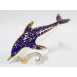 Royal Crown Derby dolphin paperweight, 9cm