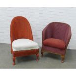 Two Lloyd loom style chairs. 76 x 61cm. (2)