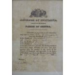 'Kingdom of Scotland County of Dumfries Parish of Gretna' 19th century marriage certificate, dated