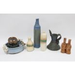 Mixed lot of stoneware and studio pottery, tallest vase 28cm (7)
