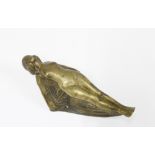 20th century bronze figure of a female nude, possibly a car mascot, 15cm long