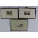 A collection of 20th century etchings, all framed under glass to include William Palmer Robins (1882