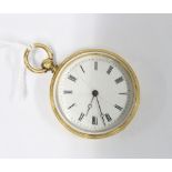 18ct gold ladies fob watch, stamped 18k