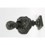 Sir Walter Scott bust, signed E. Halle, 25cm