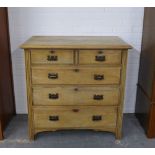 Early 20th century chest, the rectangular top above two short and three graduating long drawers with