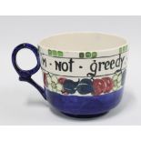 MakMerry Scottish pottery handpainted mug "I'm not greedy but I like a lot" 10cm tall x 16cm