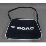 A vintage BOAC flight bag, 31 x 41cm.