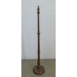 Mahogany standard lamp. 171cm.