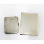 Silver cigarette case, the gilt interior inscribed 'Edinburgh Evening Dispatch 'Lucky Brides'