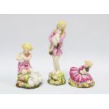 Three Royal Worcester figures to include 'Spring Day' and 'My Favourite' by Freda doughty and 'Rose'