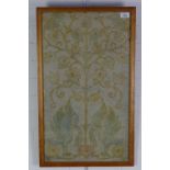 Needlework panel, framed under glass, size overall 41 x 68cm