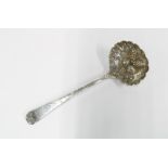 Georgian silver berry sifter spoon, William Eley I & William Fearn, London 1805