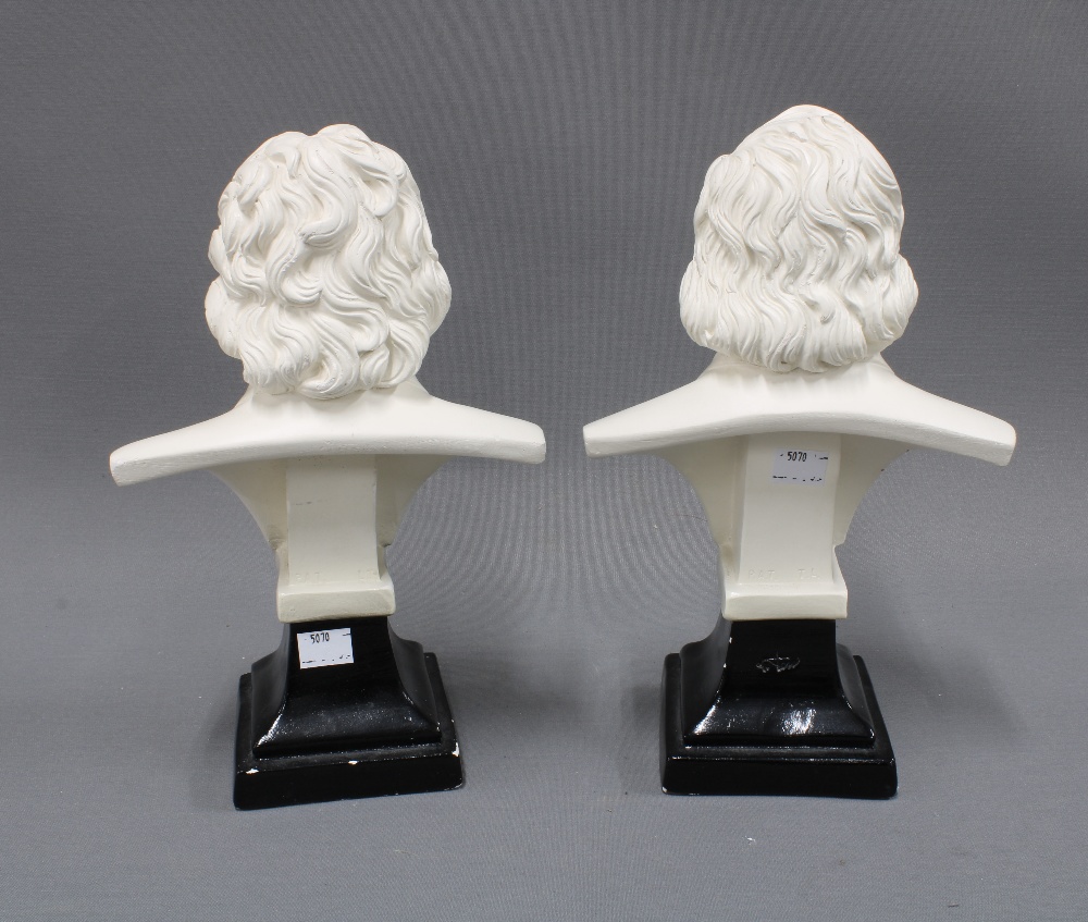 Beethoven and Chopin busts. 29 x 18cm. (2) - Image 2 of 2