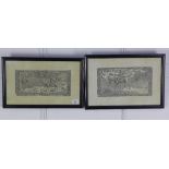 Fothergill (G. A. 1868 - 1945) a pair of hunting prints, signed and framed under glass, over size 45