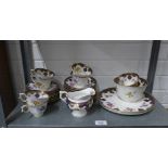 Royal Worcester tea set with puce backstamp and date code for 1942 (27)