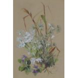 Jeanne de Meffray, botanical watercolour, signed and dated 1873, framed under glass, 22 x 32cm