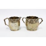 Late 19th / early 20th century American Sterling silver cream jug and matching sugar bowl,