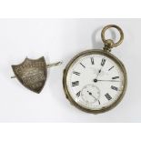 Australian silver cased pocket watch, with roman numerals and a subsidiary seconds dial, the dial