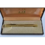 Dunhill gold plated fountain pen with a 14ct gold nib, boxed
