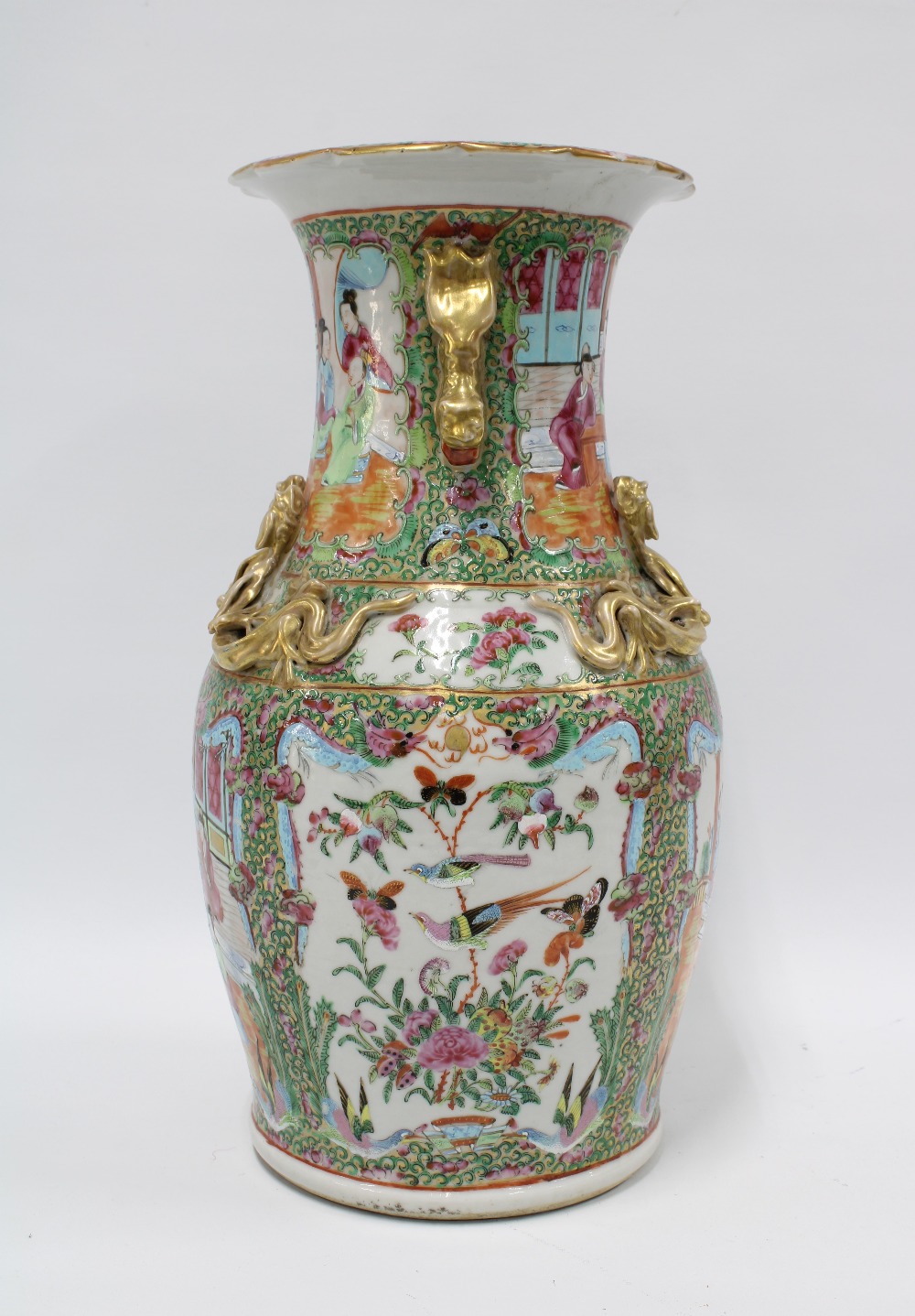 Chinese Canton famille rose vase, Qing Dynasty circa 19th century, , 36 x 18cm - Image 2 of 3