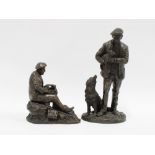 William Elphick for Heredities two signed figures of farmers with dogs and lambs, taller 24cm (2)