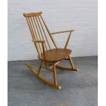Ercol blonde elm rocking chair, 86 x 62 x 41cm.