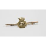 9ct gold Merchant Navy bar brooch, stamped 9ct, 5cm