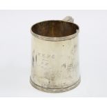 Walker & Hall silver christening mug, Sheffield 1930, engraved inscription and dated 29th May