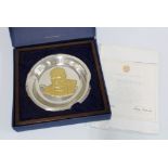 Churchill Centenary Trust gold on silver plate, limited edition plate, No.2204 by John Pinches,