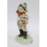 Herend figure of a boy playing pipes, 21cm