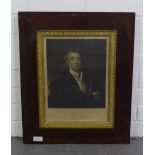 Field Marshall The Duke of Wellington, 19th century print, in a glazed rosewood frame, size overall,