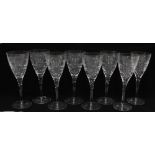 Set of eight contemporary wine glasses 23cm (8)