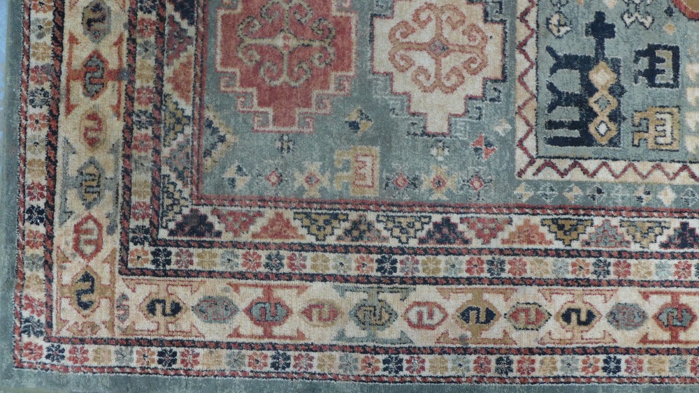 Persian rug with olive field and geometric motifs, 201 x 134cm. - Image 3 of 3