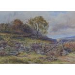 John H. Cole RSA, 'Country Landscape', watercolour, signed and framed under glass, labelled verso,